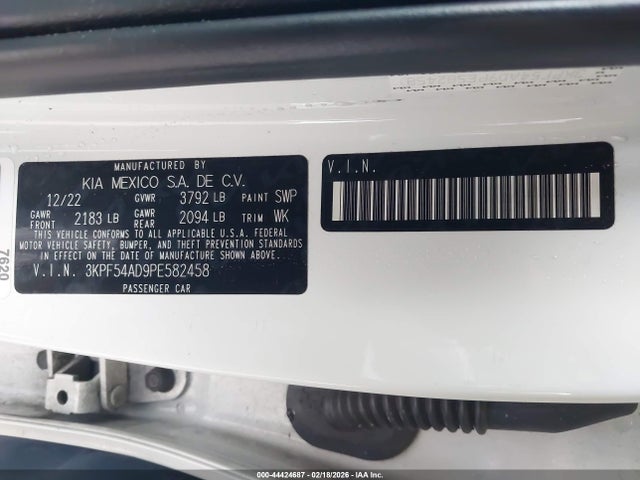 3KPF54AD9PE582458 KIA Forte Gt-line