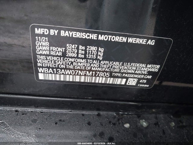 2022 BMW M440I GRAN COUPE WBA13AW07NFM17805 Photo 8