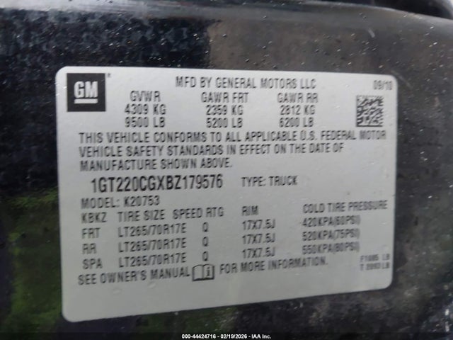 Продажа на аукционе авто 2011 Gmc Sierra 2500hd Sle, vin: 1GT220CGXBZ179576, номер лота: 44424716