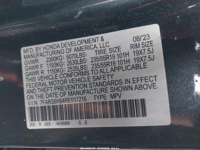 7FARS6H94RE017216 Honda Cr-v Hybrid Sport Touring