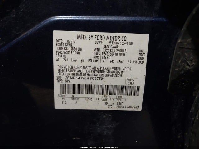 2017 FORD EDGE 2FMPK4J90HBC37591 Photo 8