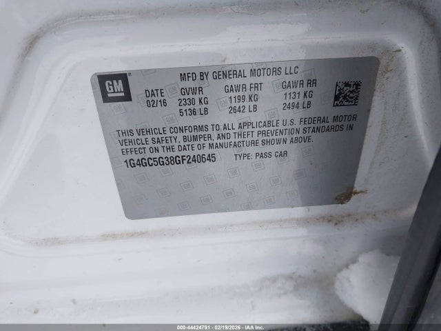 1G4GC5G38GF240645 Buick Lacrosse Leather