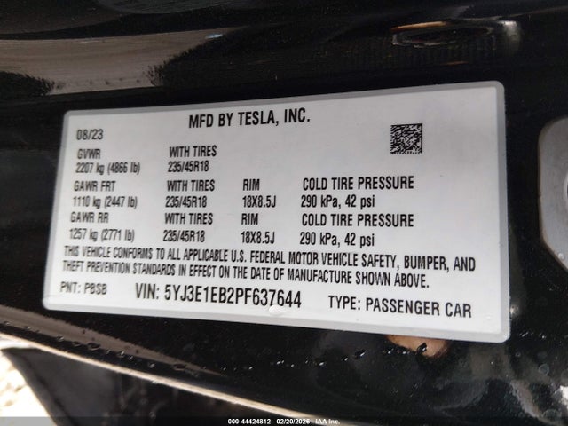 2023 TESLA MODEL 3 5YJ3E1EB2PF637644 Photo 8