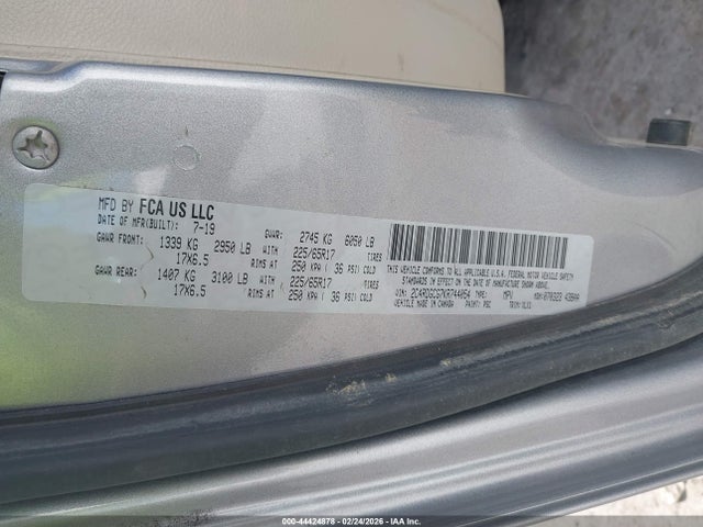 2019 DODGE GRAND CARAVAN 2C4RDGCG7KR744054 Photo 8