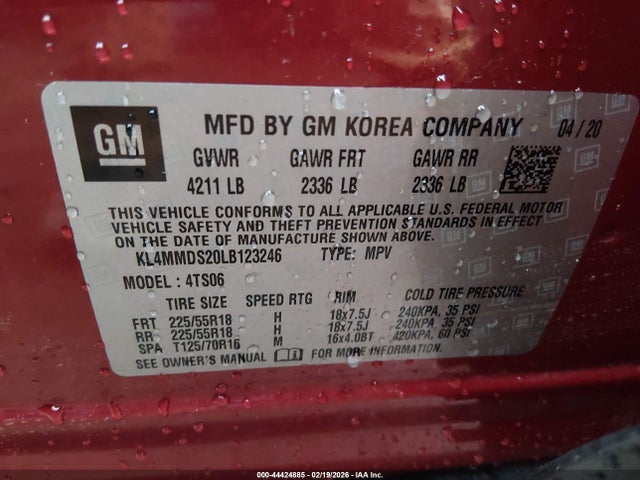 Aukcja sprzedaży 2020 Buick Encore Gx Fwd Select, vin: KL4MMDS20LB123246, numer aukcji: 44424885