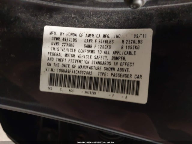 Продажа на аукционе авто 2012 Acura Tl 3.7, vin: 19UUA9F74CA002082, номер лота: 44424896