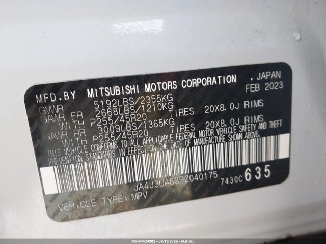 2023 MITSUBISHI OUTLANDER JA4J3UA83PZ040175 Photo 8