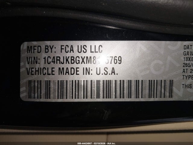 1C4RJKBGXM8115769 Jeep Grand Cherokee L Limited 4x4