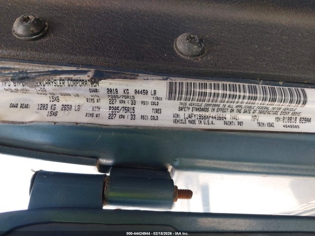 1999 JEEP WRANGLER 1J4FY19S8XP443604 Photo 8