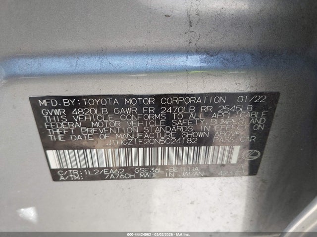 2022 LEXUS IS 350 JTHGZ1E20N5024182 Photo 8