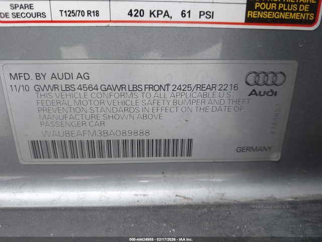 2011 AUDI A3 WAUBEAFM3BA089888 Photo 8