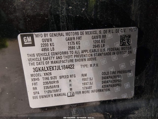 Aukcja sprzedaży 2018 Gmc Terrain Denali, vin: 3GKALXEX7JL184422, numer aukcji: 44425009