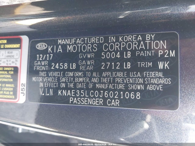 Aukcja sprzedaży 2018 Kia Stinger Gt, vin: KNAE35LC0J6021068, numer aukcji: 44425026