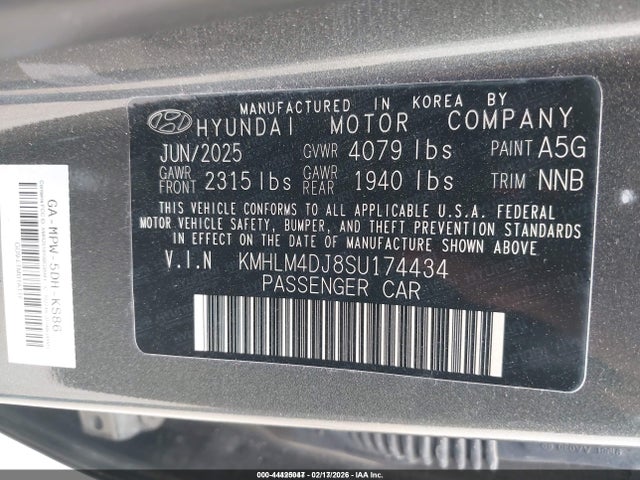 KMHLM4DJ8SU174434 Hyundai Elantra Hybrid Blue