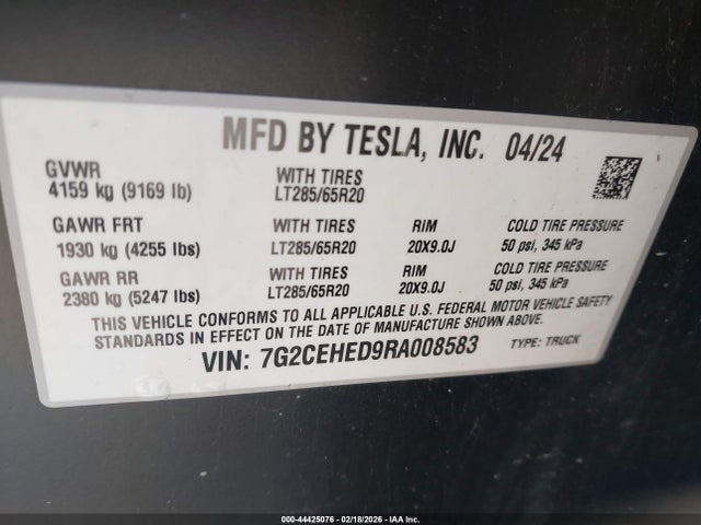 2024 TESLA CYBERTRUCK 7G2CEHED9RA008583 Photo 8