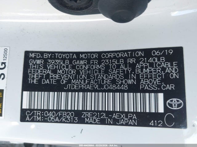 Toyota COROLLA LE 2020 JTDEPRAE9LJ048448 Image 9