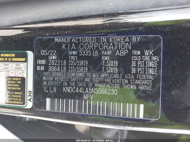 KNDC44LA5N5066230 KIA Ev6 Gt-line