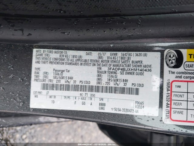 3FADP4BJXHM140436 Ford FIESTA SE