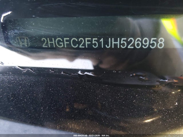 Honda Civic Lx 2018 2HGFC2F51JH526958 Image 9