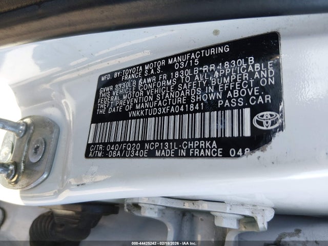 VNKKTUD3XFA041841 Toyota YARIS L