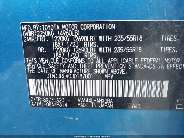 2018 TOYOTA RAV4 HYBRID JTMDJREV0JD187001 Photo 8