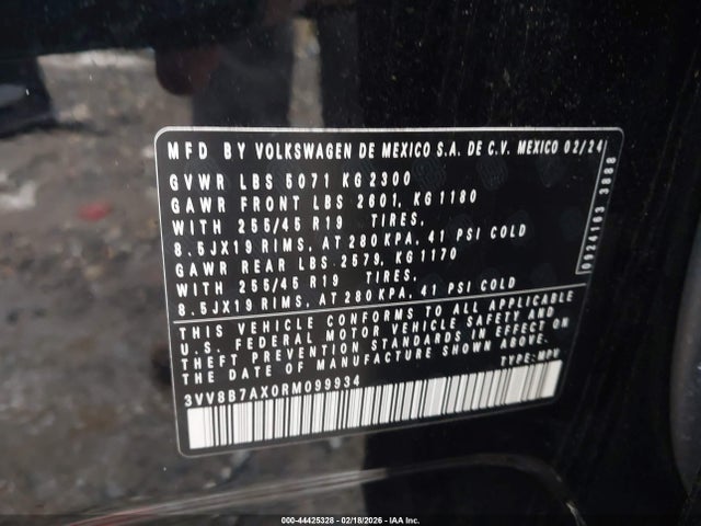 Aukcja sprzedaży 2024 Volkswagen Tiguan 2.0t Se R-line Black, vin: 3VV8B7AX0RM099934, numer aukcji: 44425328