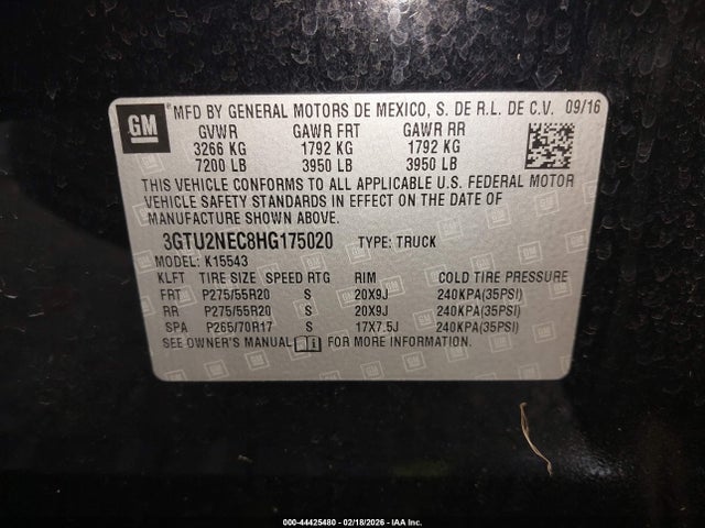 3GTU2NEC8HG175020 GMC Sierra 1500 Slt