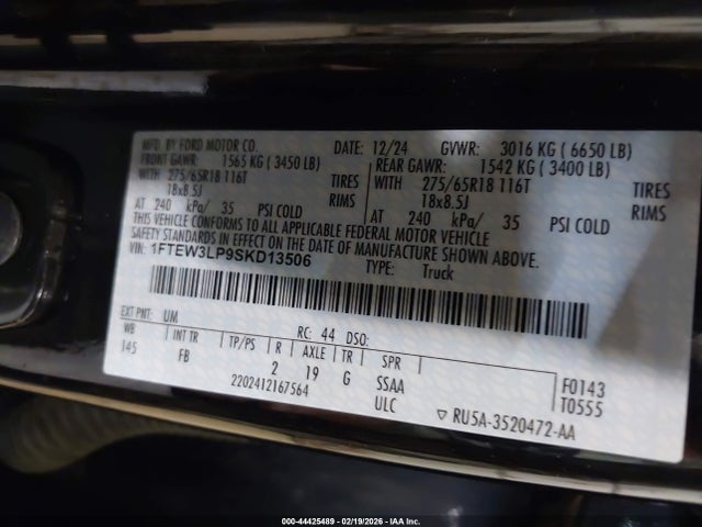 Ford F-150 Xlt 2025 1FTEW3LP9SKD13506 Image 9