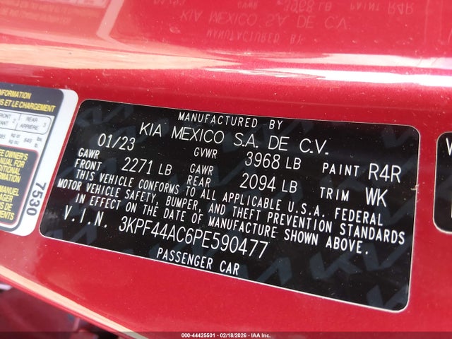 Продаж на аукціоні авто 2023 Kia Forte Gt, vin: 3KPF44AC6PE590477, номер лоту: 44425501