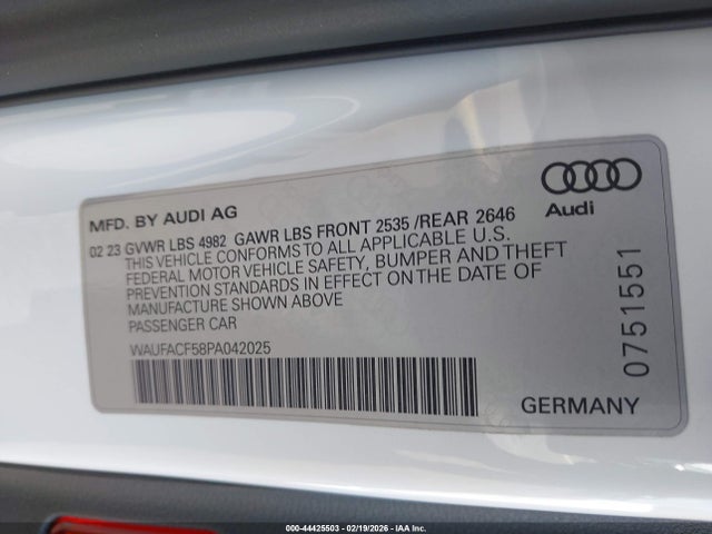 2023 AUDI A5 SPORTBACK WAUFACF58PA042025 Photo 8