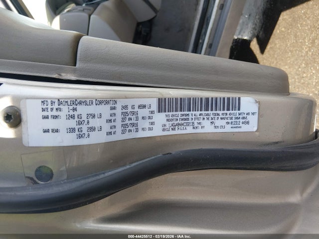 44425512 :رقم المزاد ، 1J4GW48N04C332135 vin ، 2004 Jeep Grand Cherokee Laredo مزاد بيع