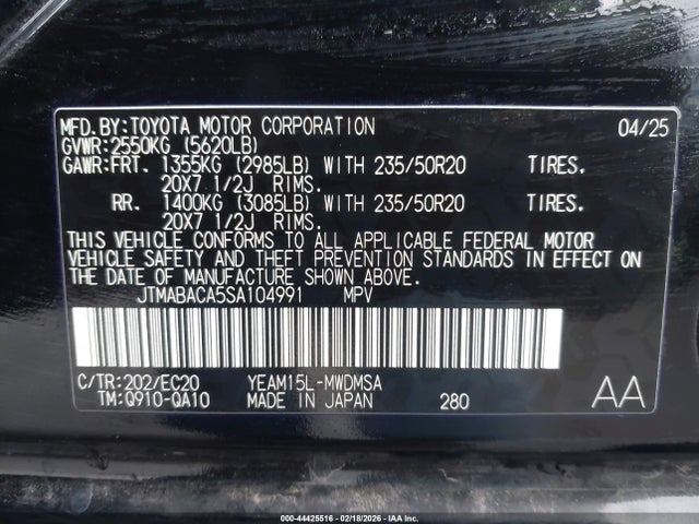 Toyota Bz4x Nightshade 2025 JTMABACA5SA104991 Image 9