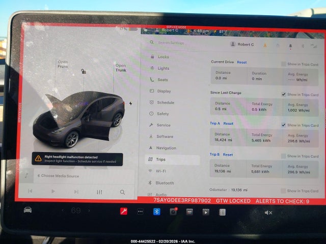 Продаж на аукціоні авто 2024 Tesla Model Y Long Range Dual Motor All-wheel Drive, vin: 7SAYGDEE3RF987902, номер лоту: 44425522