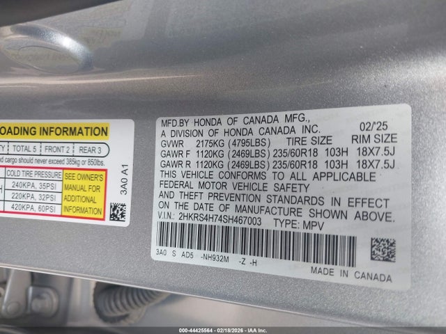 2025 HONDA CR-V 2HKRS4H74SH467003 Photo 8