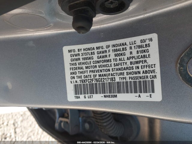 Honda CIVIC EX 2016 19XFC2F76GE217183 Image 9