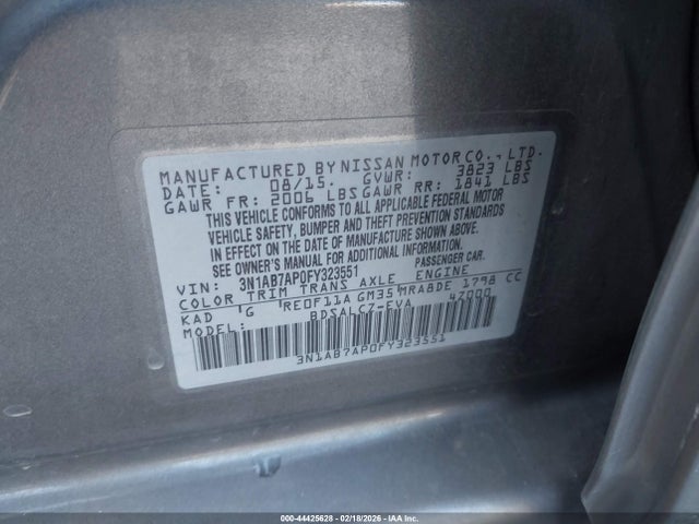3N1AB7AP0FY323551 Nissan SENTRA S