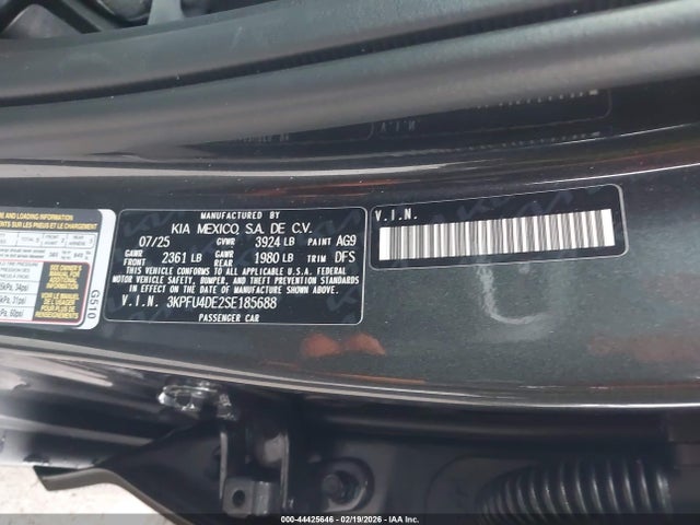 Продажа на аукционе авто 2025 Kia K4 Ex, vin: 3KPFU4DE2SE185688, номер лота: 44425646