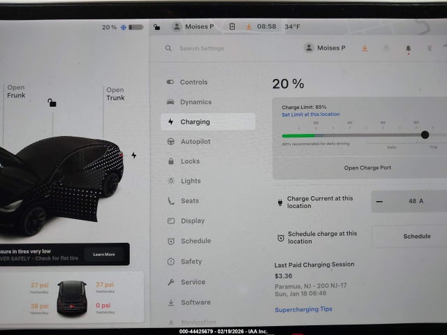 44425679 :رقم المزاد ، 5YJYGDEE3LF041710 vin ، 2020 Tesla Model Y Long Range Dual Motor All-wheel Drive مزاد بيع