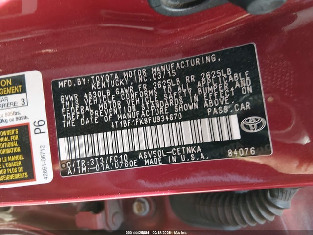 Toyota CAMRY LE 2015 4T1BF1FK8FU934670 Image 9