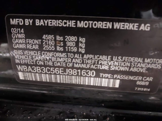 44425788 :رقم المزاد ، WBA3B3C56EJ981630 vin ، 2014 Bmw 328i Xdrive مزاد بيع