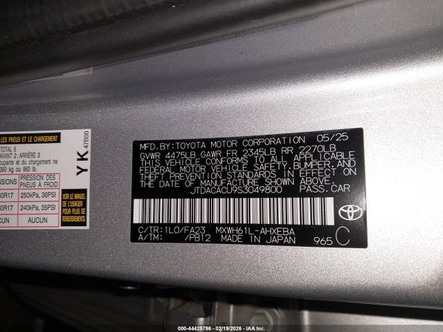 JTDACACU9S3049800 Toyota Prius Plug-in Hybrid Se
