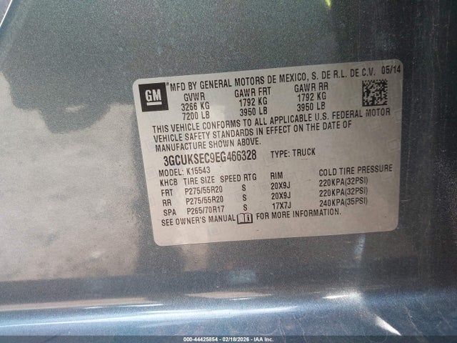 2014 CHEVROLET SILVERADO 1500 3GCUKSEC9EG466328 Photo 8