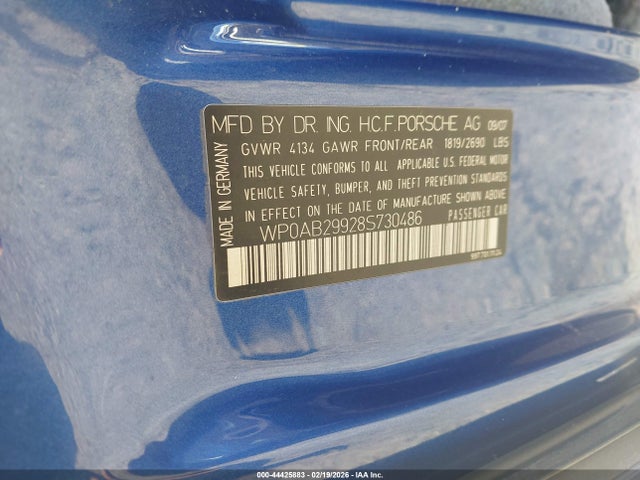 2008 PORSCHE 911 WP0AB29928S730486 Photo 8