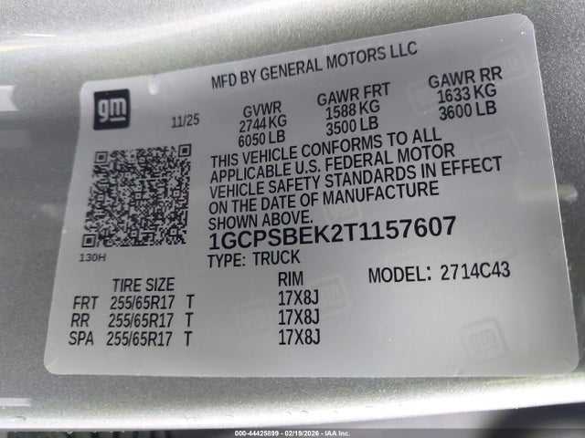 1GCPSBEK2T1157607 Chevrolet Colorado Wt