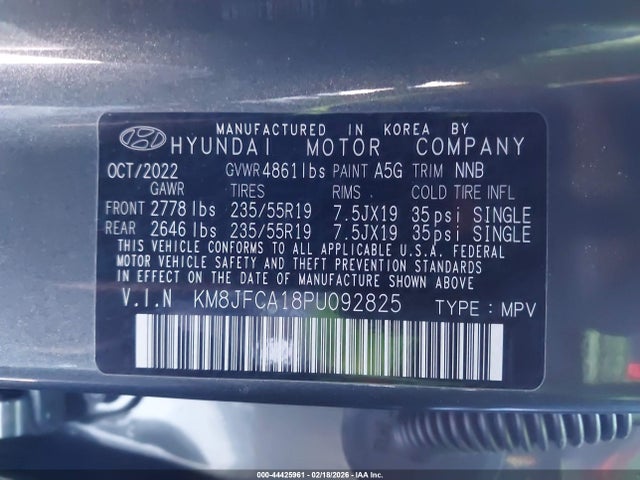 KM8JFCA18PU092825 Hyundai Tucson Hybrid Sel Convenience