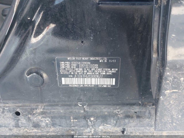2012 Subaru Impreza Wrx Premium მანქანა იყიდება აუქციონზე, vin: JF1GV7F62CG009627, აუქციონის ნომერი: 44425993