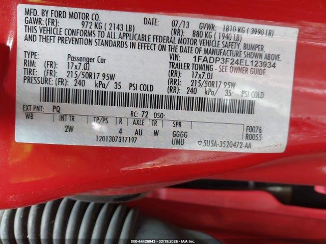 1FADP3F24EL123934 Ford FOCUS SE
