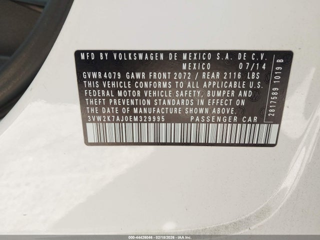 Volkswagen Jetta 2.0l S 2014 3VW2K7AJ0EM329995 Image 9