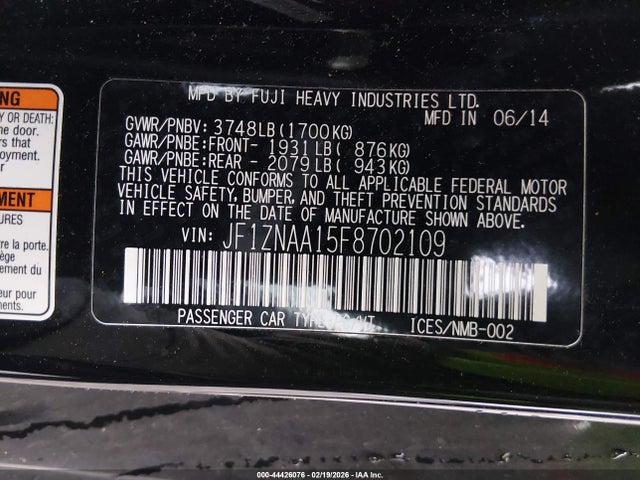 Scion FR-S 2015 JF1ZNAA15F8702109 Image 9