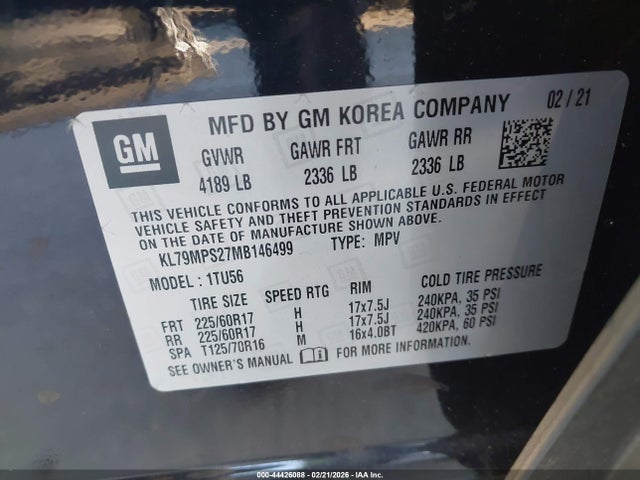 2021 CHEVROLET TRAILBLAZER KL79MPS27MB146499 Photo 8